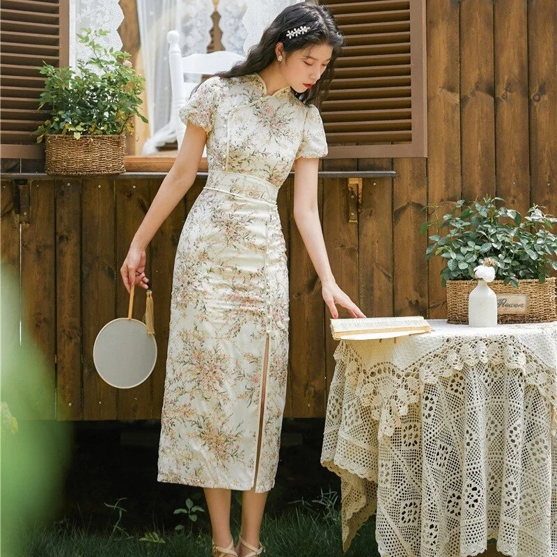 Robe Broderie Chinoise Blanche