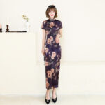 Robe Chinoise Longue à Fleurs