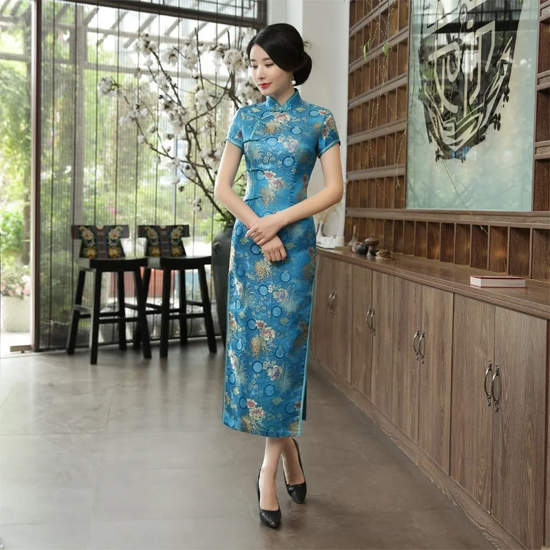 Robe Chinoise Bleu Ciel