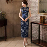 Robe Chinoise Bleu Électrique