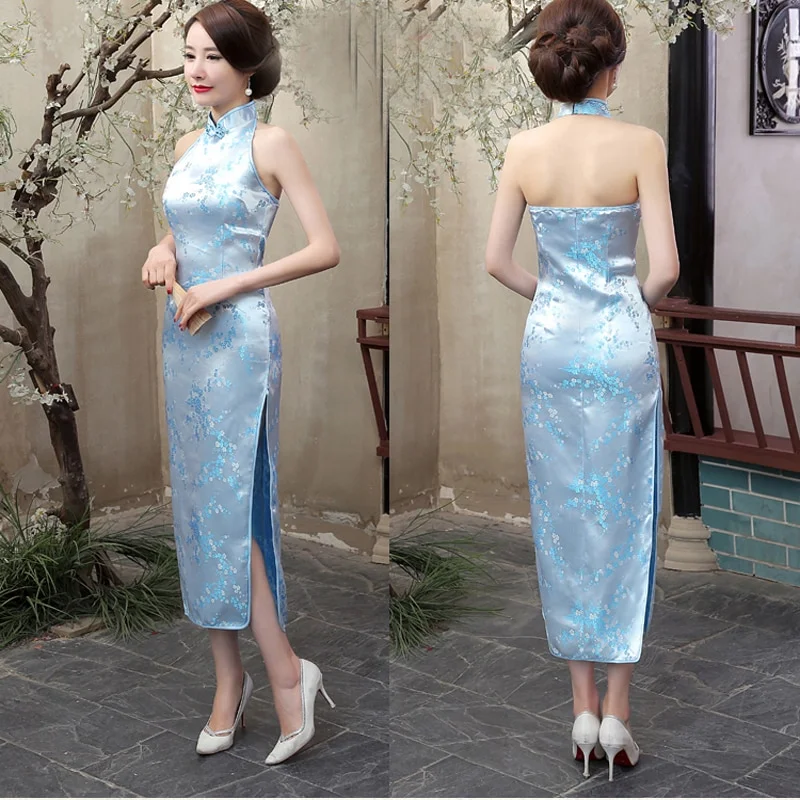 Robe Chinoise Bleu Chic