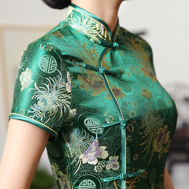 Robe Chinoise Verte De Luxe