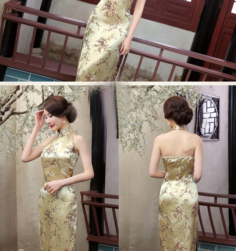 Robe Chinoise Femme Satin de polyester