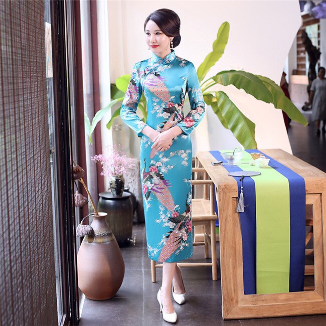 Robe Chinoise Fille Bleue Turquoise