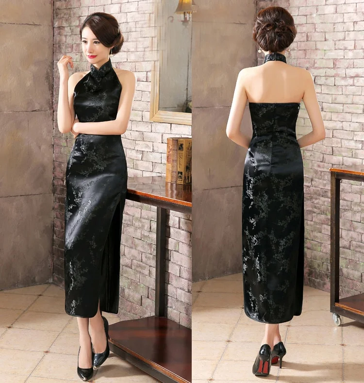 Robe Chinoise Noir Uni