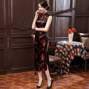 Robe Chinoise Femme Satin de polyester