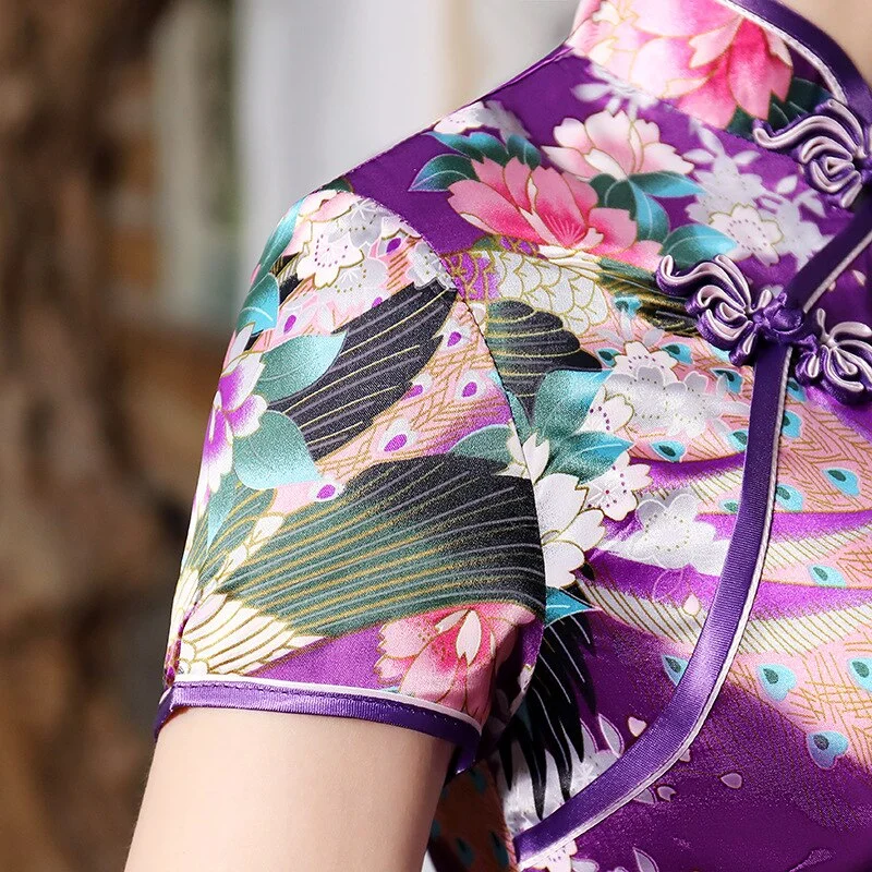 Robe Chinoise Violette Femme