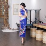 Robe Chinoise Bleu Pour Femme