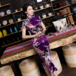 Robe Chinoise traditionnelle Violette