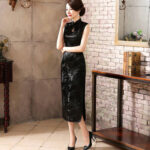 Robe Chinoise Noir Uni